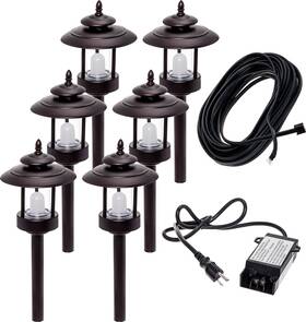 Greenlighting 841478186090 Outdoor Landscape Lighting Kit - 100 Lumen Low Voltage 6 Pack