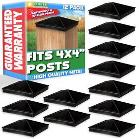Tn-1219667 Greenlighting 4x4 Aluminum Pyramid Post Cap Cover Black 12 Pack