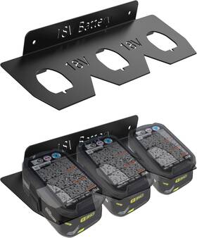 H-040f Greluna Metal Battery Holder For Ryobi 18v Durable Wall Mount Rack Batte