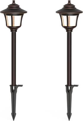 9127-13702-02a Group Low Voltage Landscape Lighting Oil Rubbed Bronze 2pk Path Lights 3w