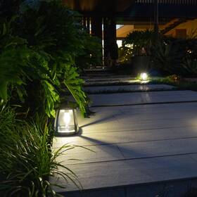 Gss 198715779660 Solar Lantern Outdoor 350lm Waterproof Hanging Lamp With Adjustable Pole