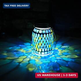 Guanfu 783971922211 Mosaic Lights Solar Outdoor Hanging Lanterns Garden Decor Christmas Gifts For W