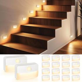 0003a5 Guankai 16 Pack Motion Sensor Stair Warm White Battery Operated