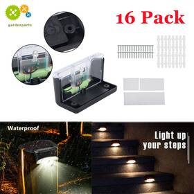 Opp2051577 Gurdtopo 16 Pack Solar Step Lights Waterproof Led Garden Pathway Fence