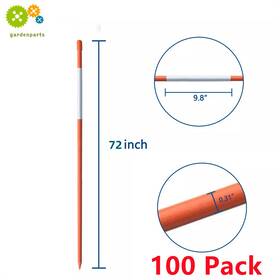 Opp664832 Gurdtopo 100 6ft Reflective Markers Driveway Snow Stakes Orange 5/16 Inch Diameter