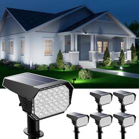 Gv0528a Gvshine 6 Pack Solar Powered Outdoor Spot Lights Outside Landscape Waterproof 24 Leds