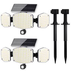 Ip65 Haaray 695937069628 Solar Motion Sensor Outdoor Lights With Stakes 208 Led Super Bright Wat