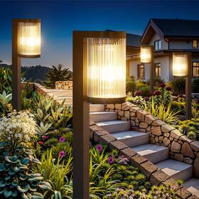 Dc-309-6-b Halhsap Solar Pathway Lights Outdoor Waterproof 6 Pack 15hrs Super Bright Warm White