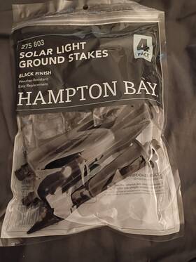 Hampton Bay 001slgs-3 Solar Light Replacement Ground Stakes With Adapters 4 Pack New