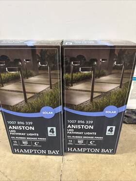 Hampton Bay 012109107375 8-pk Aniston Oil-rubbed Bronze Led Outdoor Solar Landscape Path Lights 15 Lumens