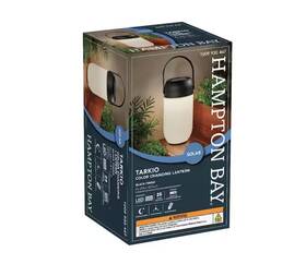Hampton Bay 082392234454 23445 Tarkio Matte Black Led Solar Lantern Color Changing