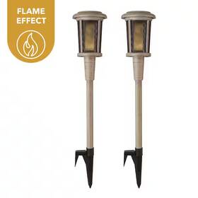 Hampton Bay 082392931117 Solar Torch Path Lights In Natural Oak Adjustable 93111 Ambrose