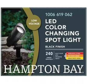 Hampton Bay 082392932404 Low Voltage 240 Lumens Black Integrated Led Small Spotlight New