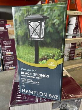 Hampton Bay 082392991609 Black Springs 35 Lumen Low V. Led Weather Resist. Path Light