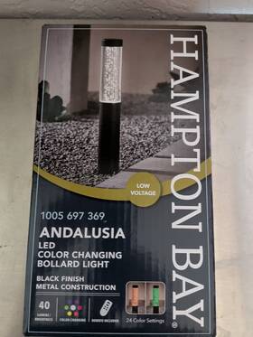 1002670574 Hampton Bay New Black Low Voltage Plug-in Integrated Led Pathway Light
