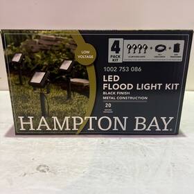 1002753086 Hampton Bay Low Voltage Black Led 350 Lm Outdoor Landscape Flood Lights 4-pack