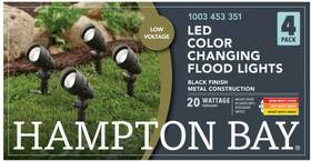 1003453351 Hampton Bay Millennium Black Adjustable Led Outdoor Landscape Lights 4pk
