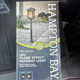 1005696963 Hampton Bay Led Flame Effect Low Voltage Outdoor Pathway Light Matte Black