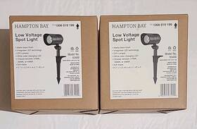 1006619199 Hampton Bay Lot Of 2 Low Voltage Black Outdoor Led Spotlight Cct