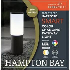 1007891882 Hampton Bay Hartford Lowvoltage Millennium Black Led Smart Outdoor Bollard Light