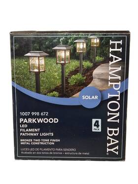 1007998672 Hampton Bay 52300-024-4pk Parkwood 14lm Bronze Finish Led Solar Path Light 4pk