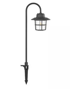1008521313 Hampton Bay Marion Black Low Voltage Outdoor Path Light Seeded Glass