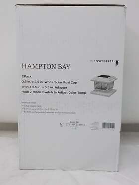 2211-npf22 Hampton Bay Wh2 3.5 Inch X White Solar Post Cap With Adaptor 2-pack