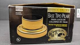 257-534 Hampton Bay 257-354 Solid Polished Brass Outdoor Pier Base For 3 Inch Round Post Cap