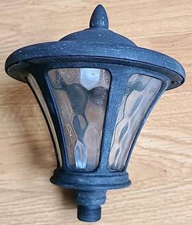 29156 Hampton Bay Black Outdoor Pathway Light Coach Style Glass And Metal Shade Only