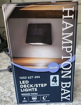 43039 Hampton Bay Led Deck/step Lights Solar Bronze Finish 4 Pack Free Shipping