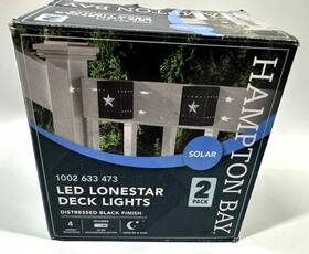 43058 Hampton Bay Solar Distressed Black Integrated Led Deck Light Lone Star Design