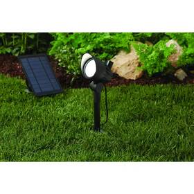 Hampton Bay 445031530516 50 Lumen Black Led Metal Weather Resistant Outdoor Solar Spot Light