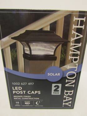 Hampton Bay 609839475777 2 Pack Bronze Finish Led Post Caps Solar Fits 4 Inch X4 And 6 X6