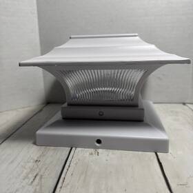 X4.7x6.3 Hampton Bay 609839476323 White 2 Pack Solar Post Light Caps Rechargeable Led 6.3 Inch