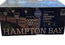 62010 Hampton Bay Dauphin Solar 6 Lumens Black Integrated Led Path Light 10pack Used