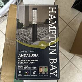 62909 Hampton Bay Andalusia 12v Color Changing Integrated Led Bollard Light - Black