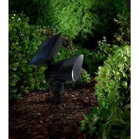 Hampton Bay 726084276383 120 Lumen Black Led Weather Resistant Outdoor Landscape Solar Spotlight With Col