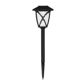 Hampton Bay 726084431232 Path Lights Solar 6 Pack Dusk To Dawn Black Led Walkway Sidewalk Lighting