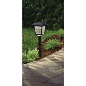 Hampton Bay 744110050202 Terrace Park 10 Lumen Black Led Weather Resistant Outdoor Solar Path Light With