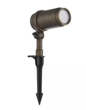 Hampton Bay 810061325635 Low Voltage Antique Brass Led Adjustable Beam Outdoor Spotlight