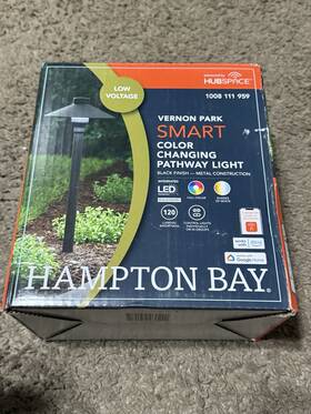 Hampton Bay 810139460220 Vernon Park 120 Lumen Low Voltage Black Integrated Led Aluminum New