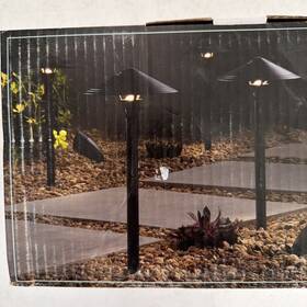Hampton Bay 815710020749 Integrated Led Outdoor Black Finish Path Light And Spot Combo