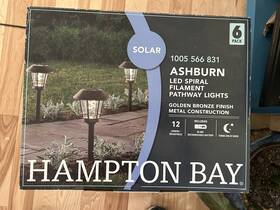 Hampton Bay 818383021228 Solar Outdoor Led Bronze Metal Pathway Lights 6 Pack