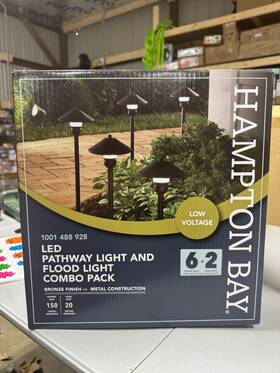 Hampton Bay 842674051304 Led Low-voltage Outdoor Landscape Path Light And Flood Kit