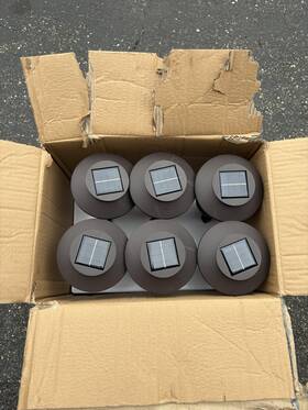 1007998619 Hampton Bay 842674052387 6pc New Duncan Led Solar Pathway Lights Bronze Finish