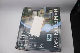 Hampton Bay 842674053490 Windy Ridge Led Outdoor Solar Path Light Weather Resistant Black