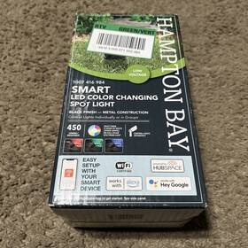 1007 Hampton Bay 850033029215 New Smart Led Color Changing Spotlight Low Voltage Black Finish
