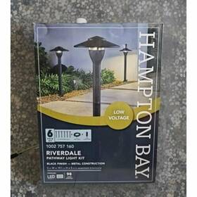 Hampton Bay 850033029291 Black Low Volt Led Landscape Path Light Kit 6 Lights Power And Wire