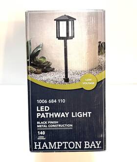 1006 Hampton Bay 860002780344 Low Voltage Led Pathway Black Finish With Bubble Glass 684 110
