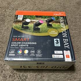 Hampton Bay 860006566548 Smart 450 Lumens Low Voltage Black Led Outdoor Spotlight Powered By Hubspace